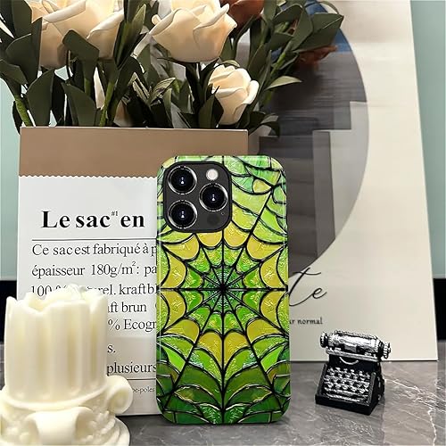 Miniatura 965 de Funda para iPhone 11 Pro Funda, Diseño de Patrón de Mosaico de Vidrio en Tono Verde - Protección Dual Híbrida Silicona + PC Duro Resistente a Golpes