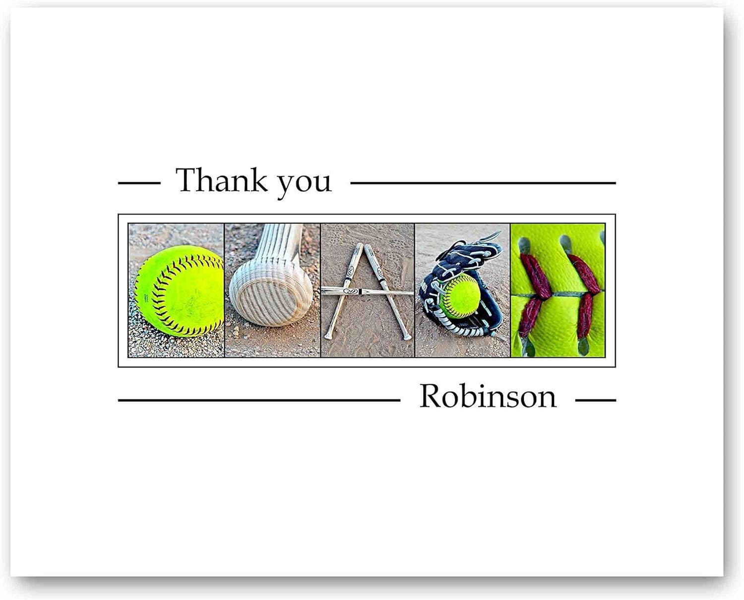Softball coach's Gift with player's signatures - Gift for Softball coach - 11x14 with border for signatures