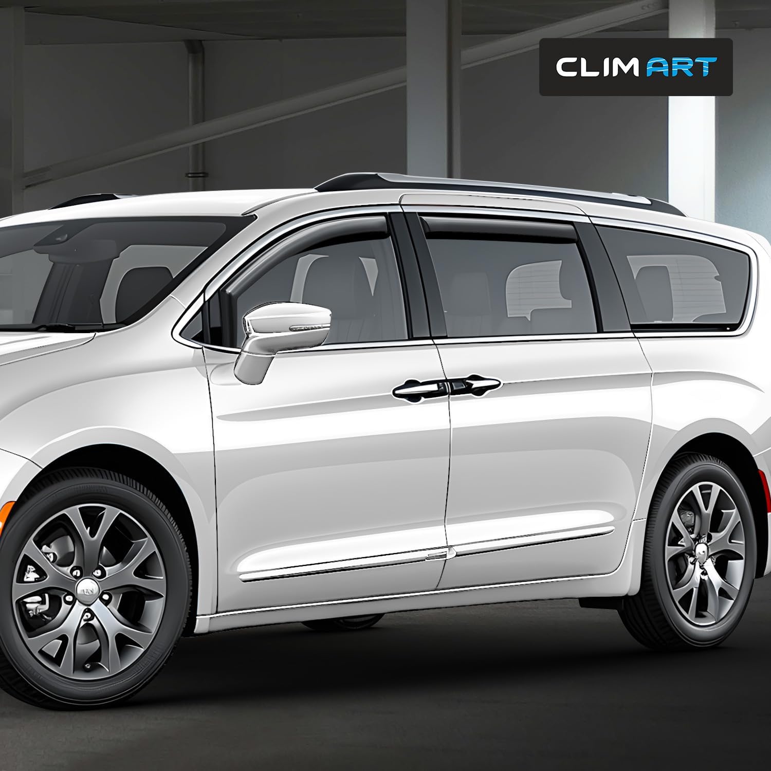 CLIM ART in-Channel Incredibly Durable Rain Guards for Chrysler Pacifica 2017-2026, Original Window Deflectors, Vent Window Visors, Vent Deflector, 4 pcs. - 617486