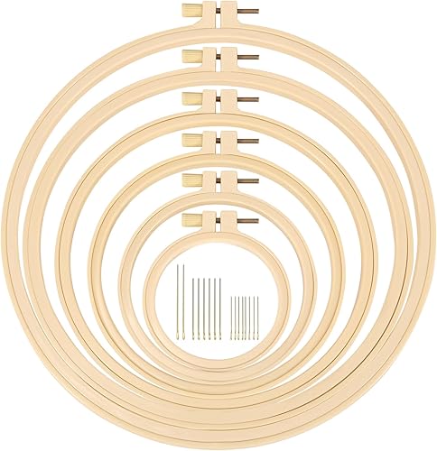 Caydo 6 aros de bordado de 3 a 10 pulgadas para punto de cruz, pequeño aro de bordado con 16 agujas para bordado, costura artesanal y adornos disponible en Yaxa Peru