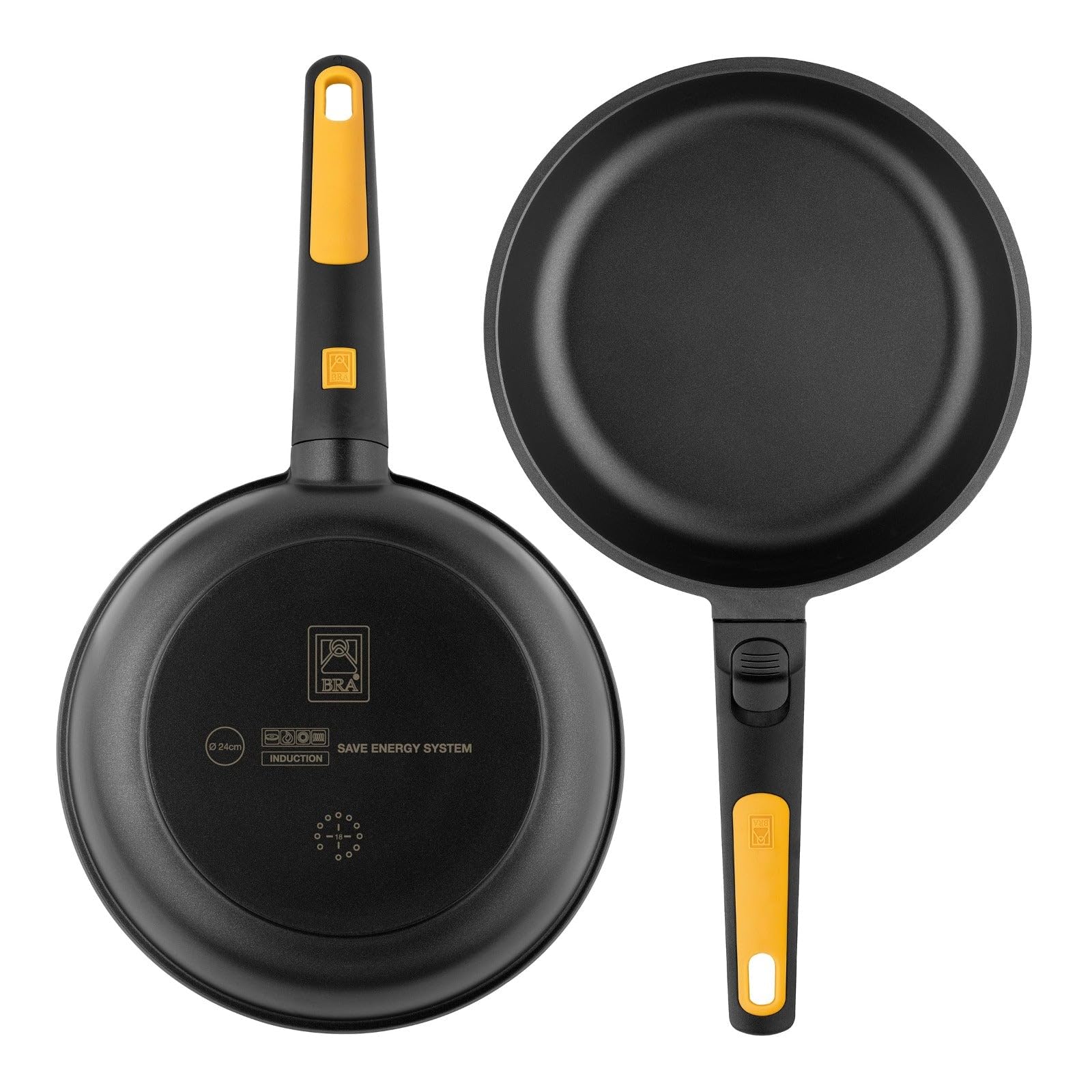 BRA Fast Click Padella 20cm Alluminio Fuso Antiaderente Full Induction