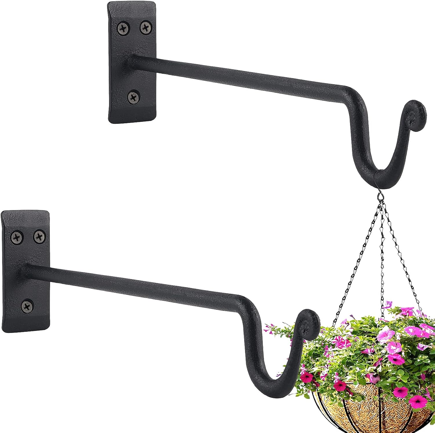 Hanging Plant Bracket (2 Pack12 inches), Heavy Duty Metal Plant Hangers Outdoor or