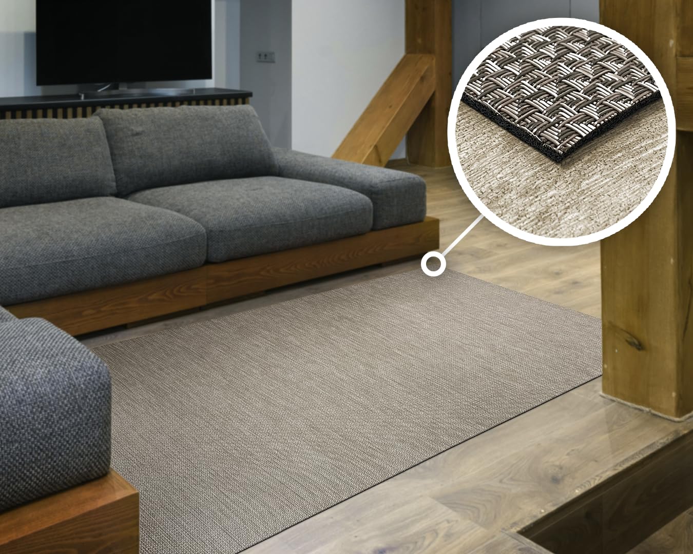 Tadi & Imperio1979 Tapis en Vinyle tressé 60 x 400 cm - Tapis en Vinyle - Tapis extérieur - Tapis de Cuisine - Tapis Vinyle Cuisine - Tapis Salon - Tapis d'entrée