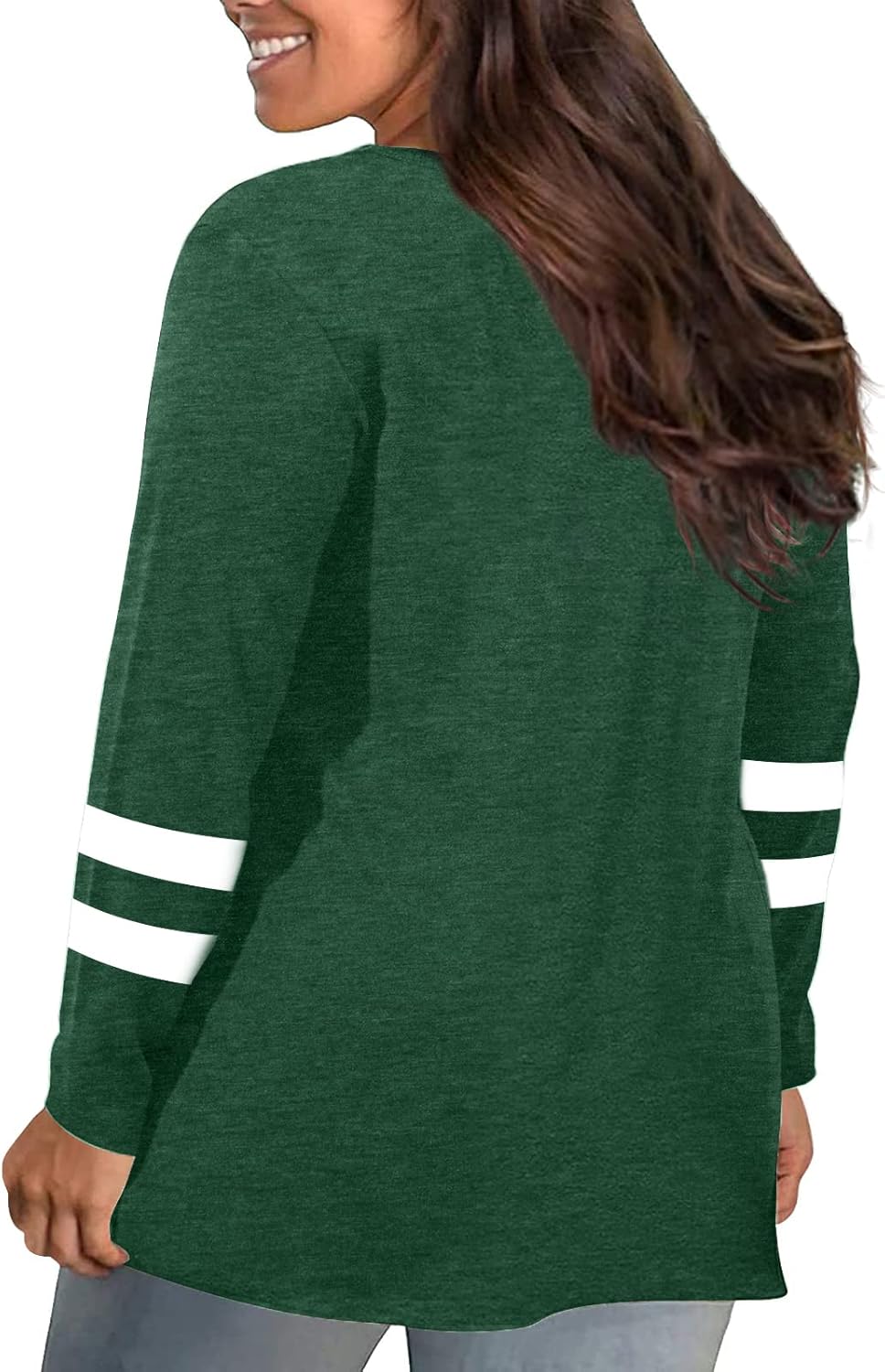 Plus Size St Patricks Day Shirt Women Funny Irish Festival Holiday Long Sleeve Tops Lucky Green Tee T-Shirt - Image 3