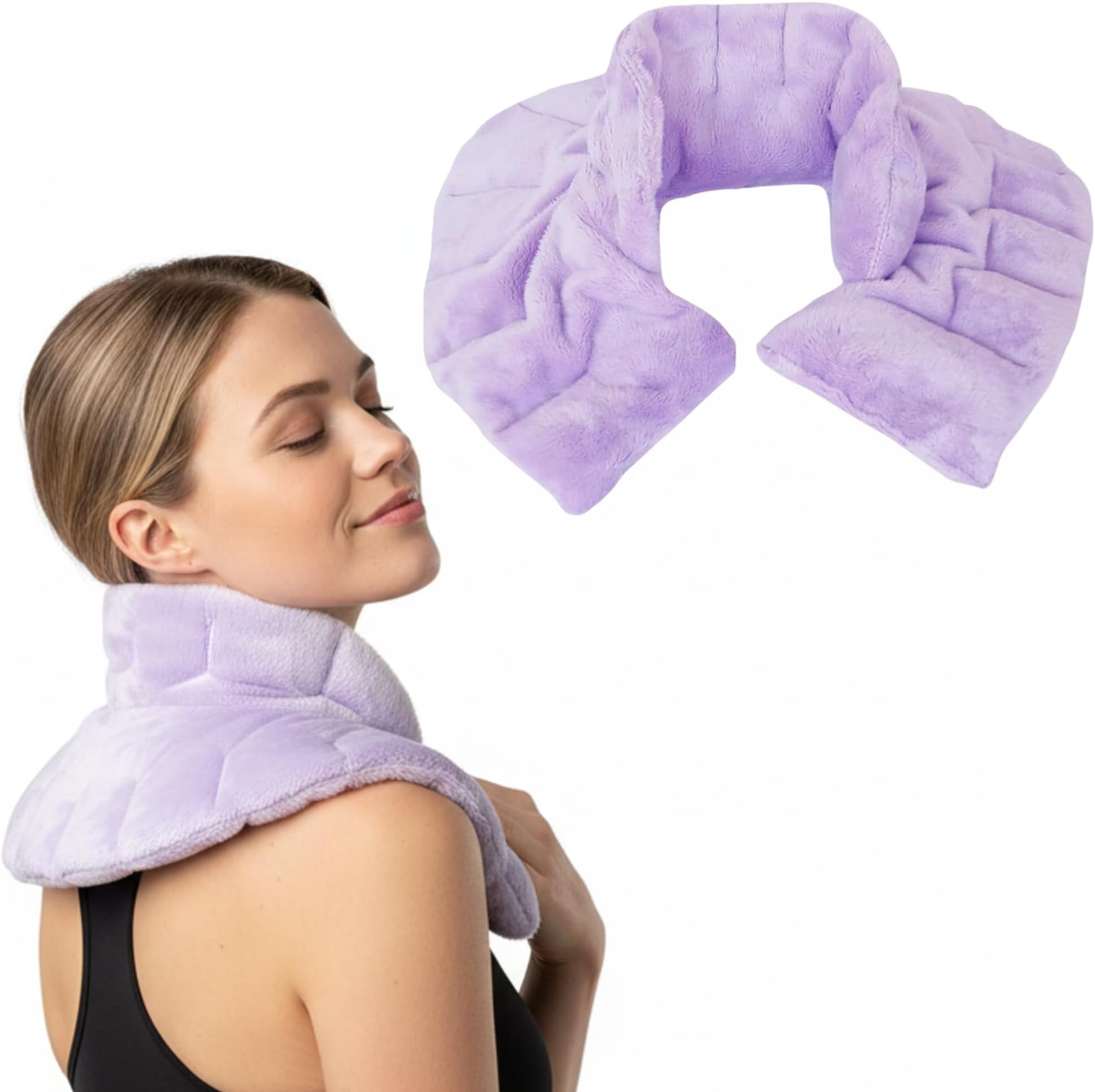 - Herbal Concepts Neck Heating Pad | Microwaveable Weighted Shoulder Heating Pad | Neck and Shoulder Heating Pad with Clay Beads & Aromatherapy (Lavender)