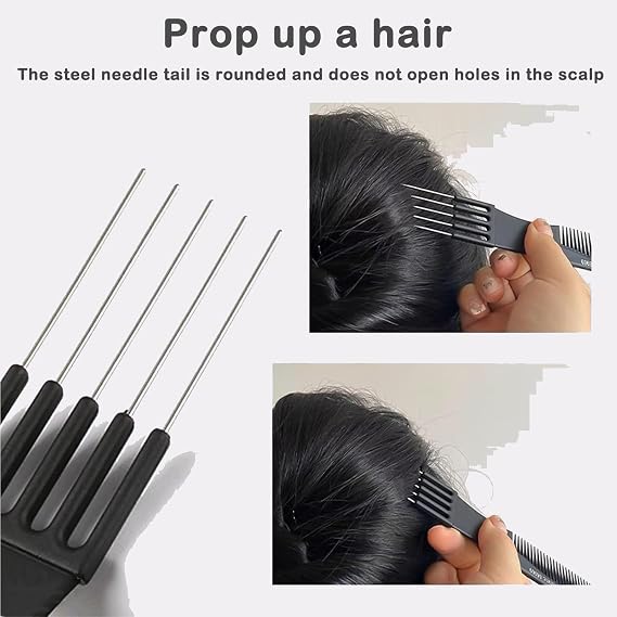 4 Pcs High Gloss Comb, Rat Tail Comb, Segmented Comb, Pointed Tail Comb, Professional Styling Fork Comb, Women's Comb, Suitable for Most Hairstyles, Including Dry and Wet Hair ﻿