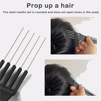 4 Pcs High Gloss Comb, Rat Tail Comb, Segmented Comb, Pointed Tail Comb, Professional Styling Fork Comb, Women's Comb, Suitable for Most Hairstyles, Including Dry and Wet Hair 