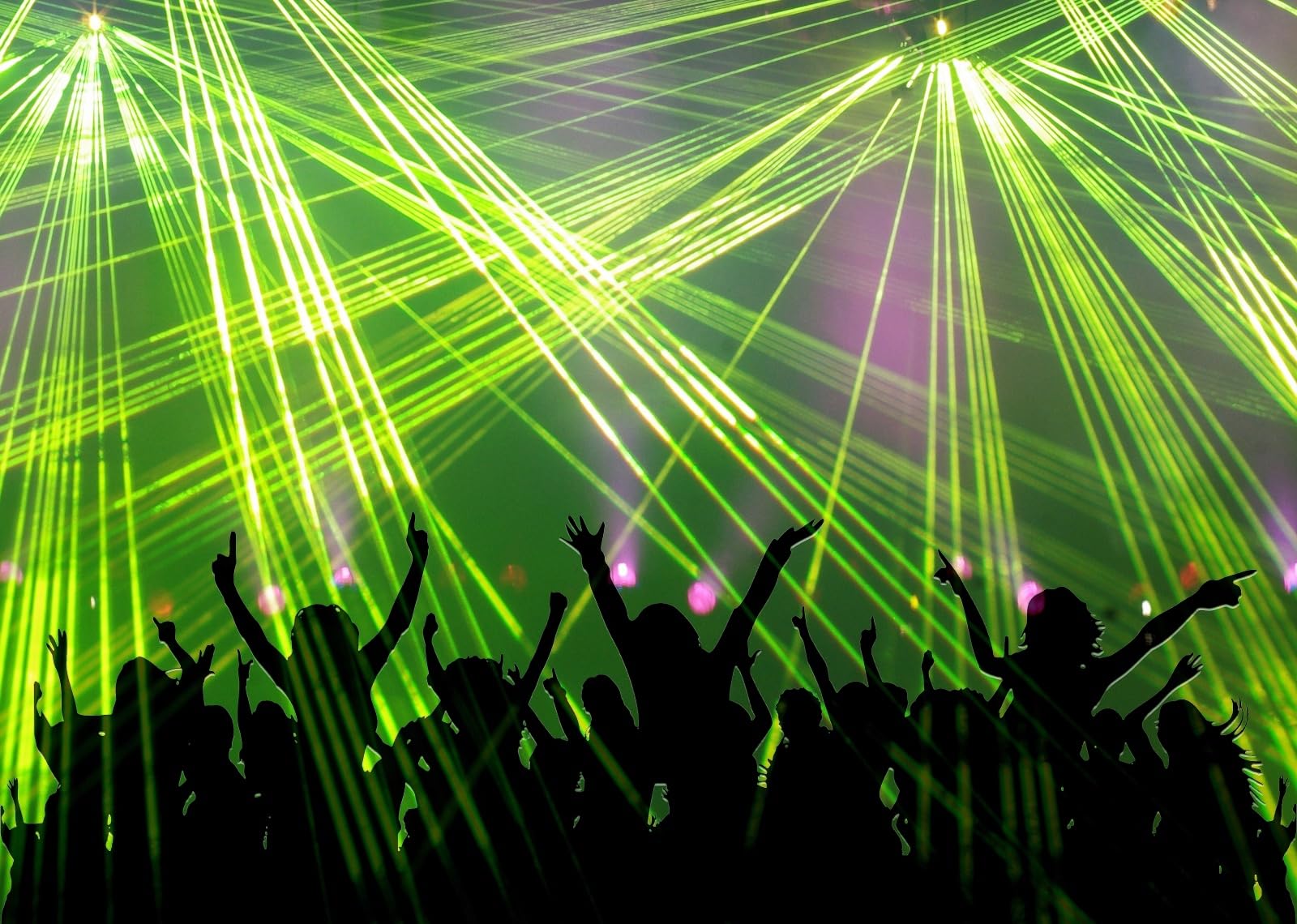 12x10FT Multitud Concierto Láser Verde Fondo Fotográfico