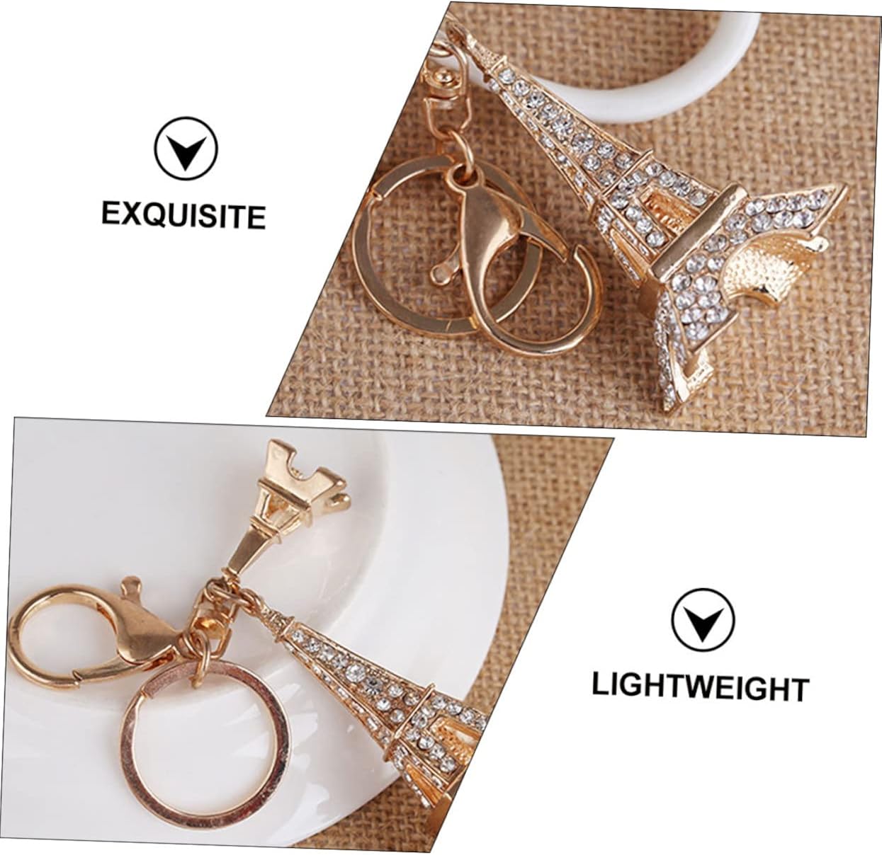 Miniatura 9 de Homoyoyo Key Chain Rhinestone Purse Key Chains for Men Keychain for Men Lucky Keychain Key Ring Charms Eiffel Tower Model Bag Car Decor Bag Pendant