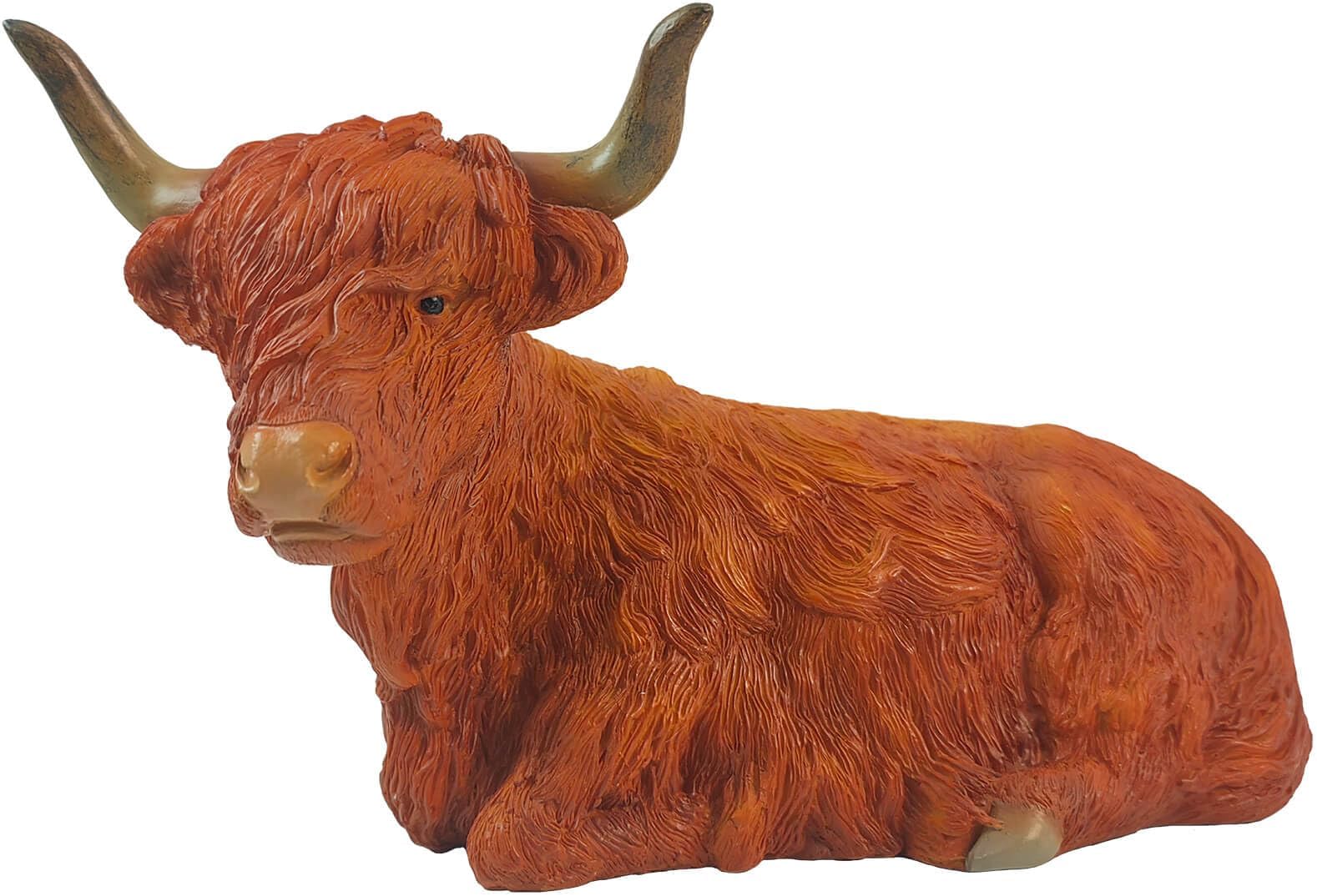 Farmhouse Decor, Highland Cow Decor, Resin Home Decoration, Lifelike Highland Cow Statue and Figurines for Highland Cow Lovers!