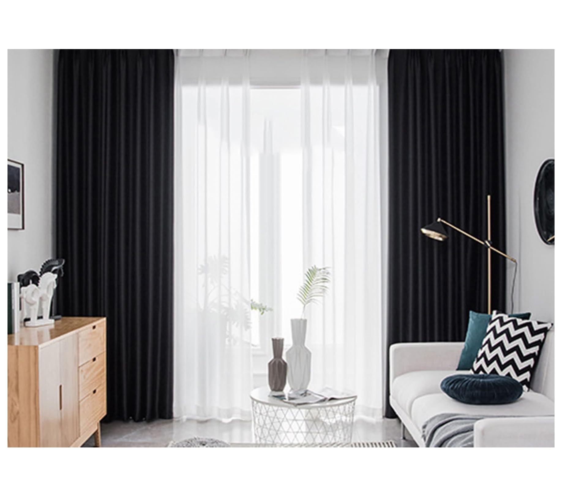 Rideaux opaques salon pour bloquer la lumière du jour et le vis-à-vis
