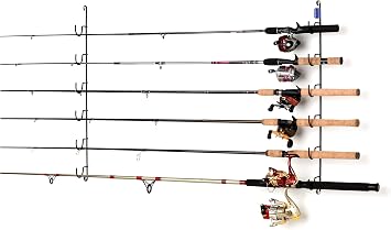 RackEm Fishing Rod Racks - Pole Holders - Mounted Storage Racks for Rods - Ceiling or Wall Mount for Poles in Garage, Boat