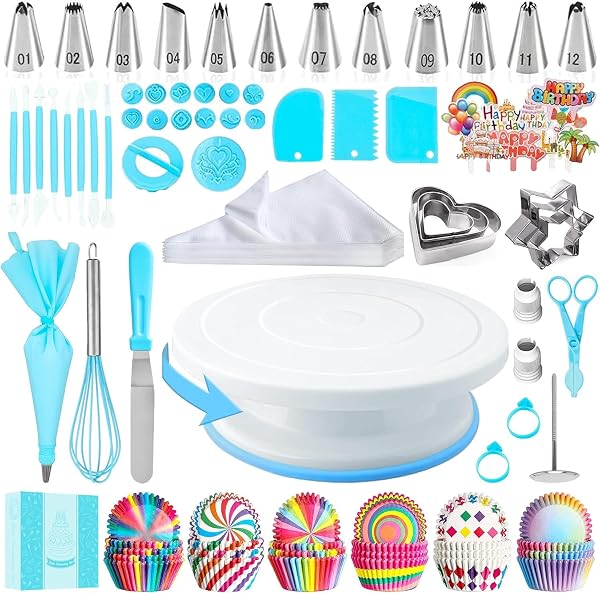 AZOMKER plato giratorio para tartas, gris metalico