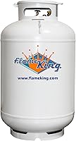 Flame King YSN420ASME 420LB (120 Gal) Vertical ASME Steel Propane Tank - White, No Recertification, Rust-Protected