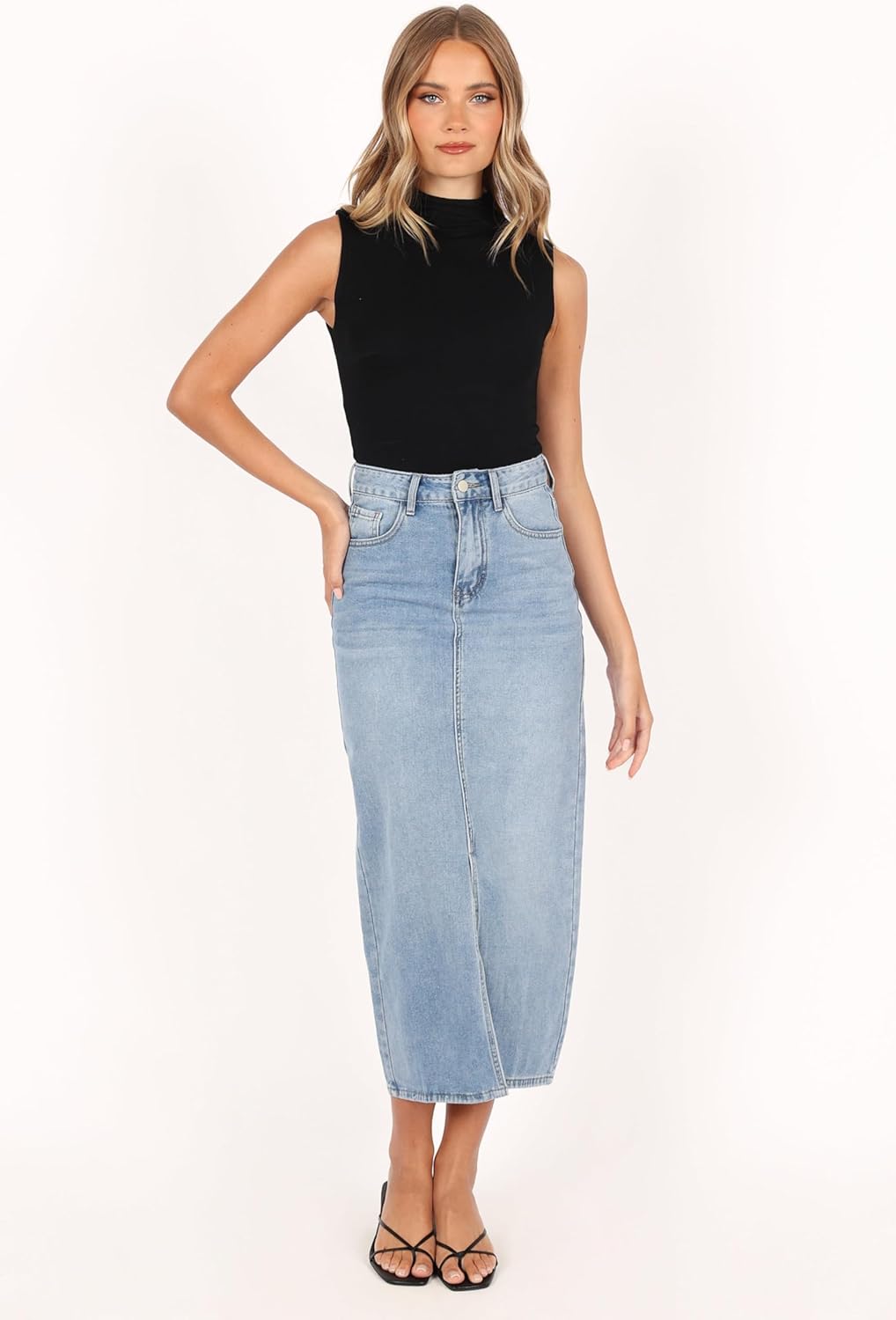 Petal & Pup Womens Dana Denim Midi Skirt - Image 7