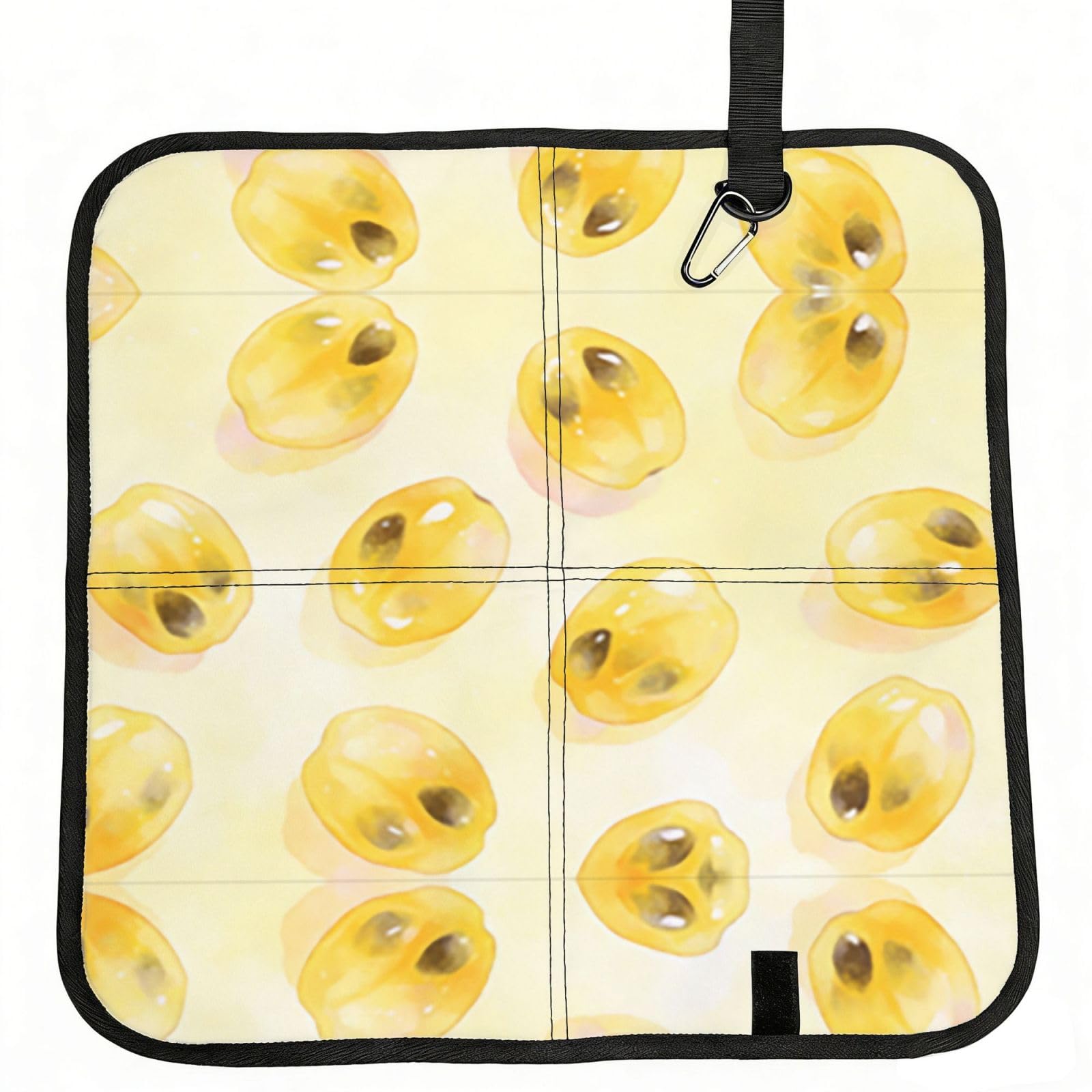 DUYIOKH Golden Passion Fruit Print Foldable Portable Seat Cushion for World Cup Games, Camping and Outdoor Activities