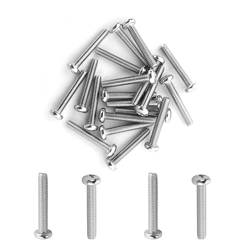 Miniatura 118 de MroMax 30 tornillos de máquina Phillips de cabeza plana M2 x 0.197 in, acero inoxidable 304 18-8, rosca completa, tornillos de cabeza cruzada gris