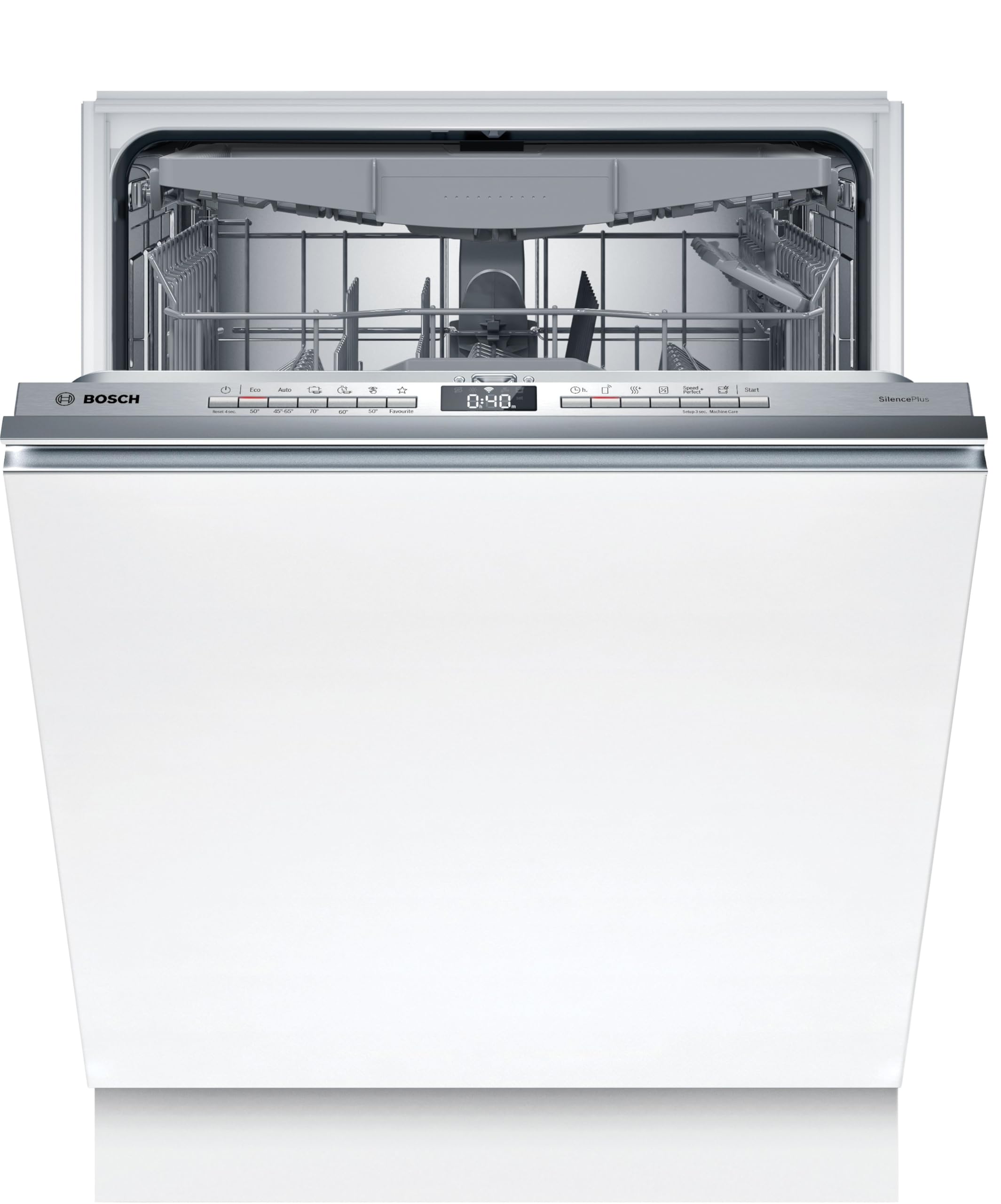 Bosch SMV4ECX28E, Serie 4, Smarter Geschirrspüler Vollintegriert 60 cm, Besteckschublade, Spülmaschine Made in Germany, besonders Leise, SpeedPerfect Plus, Extra Trocknen, Programmassistent, Aquastop