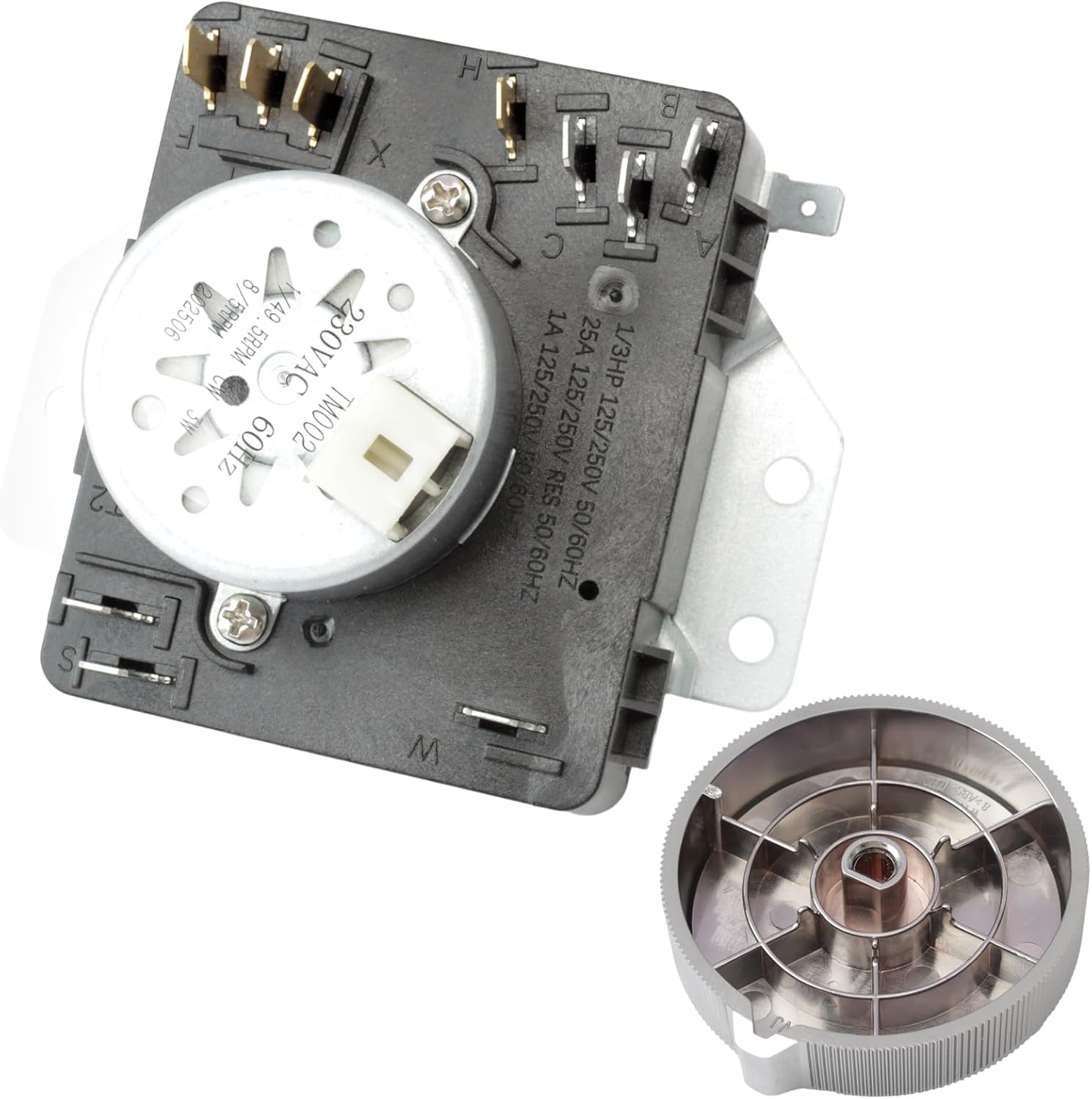 W11566735 Dryer Timer & Knob Kit Replacement for Whirlp for Maytag MED4500MW0 YMED4500MW0, Replace W11685947 4981088 AP7215858 PS17216594 EAP17216594 FIX17216594 162-428-1