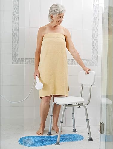 Miniatura 7 de Carex Silla de ducha con respaldo, silla de baño y asiento de ducha para ancianos, discapacitados y discapacitados, 350 libras, fácil montaje