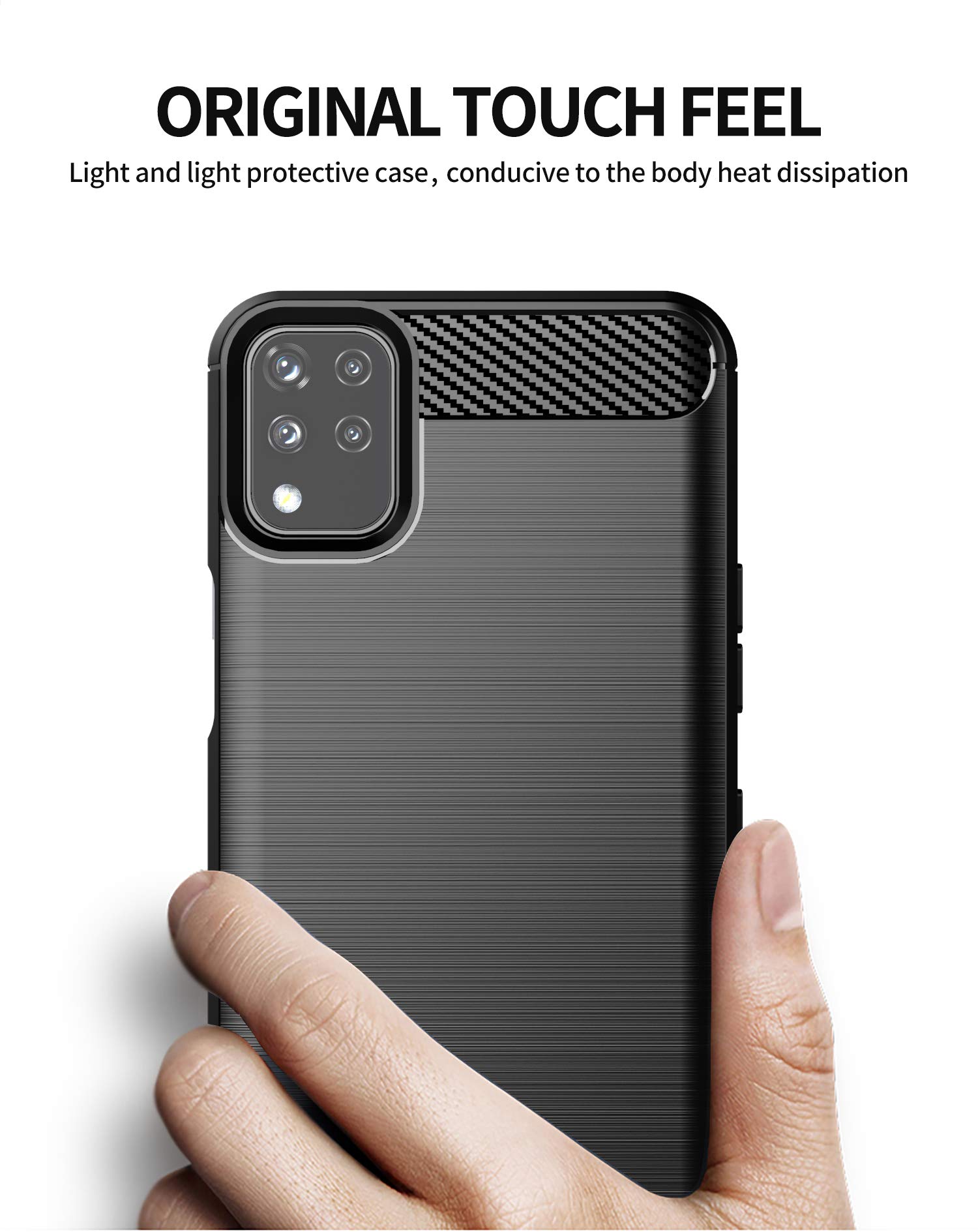 BAIDIYU Cover Per LG K42: Custodia Sottile Paraurti In TPU Antiurto E Antigraffio - Colore Nero - 3