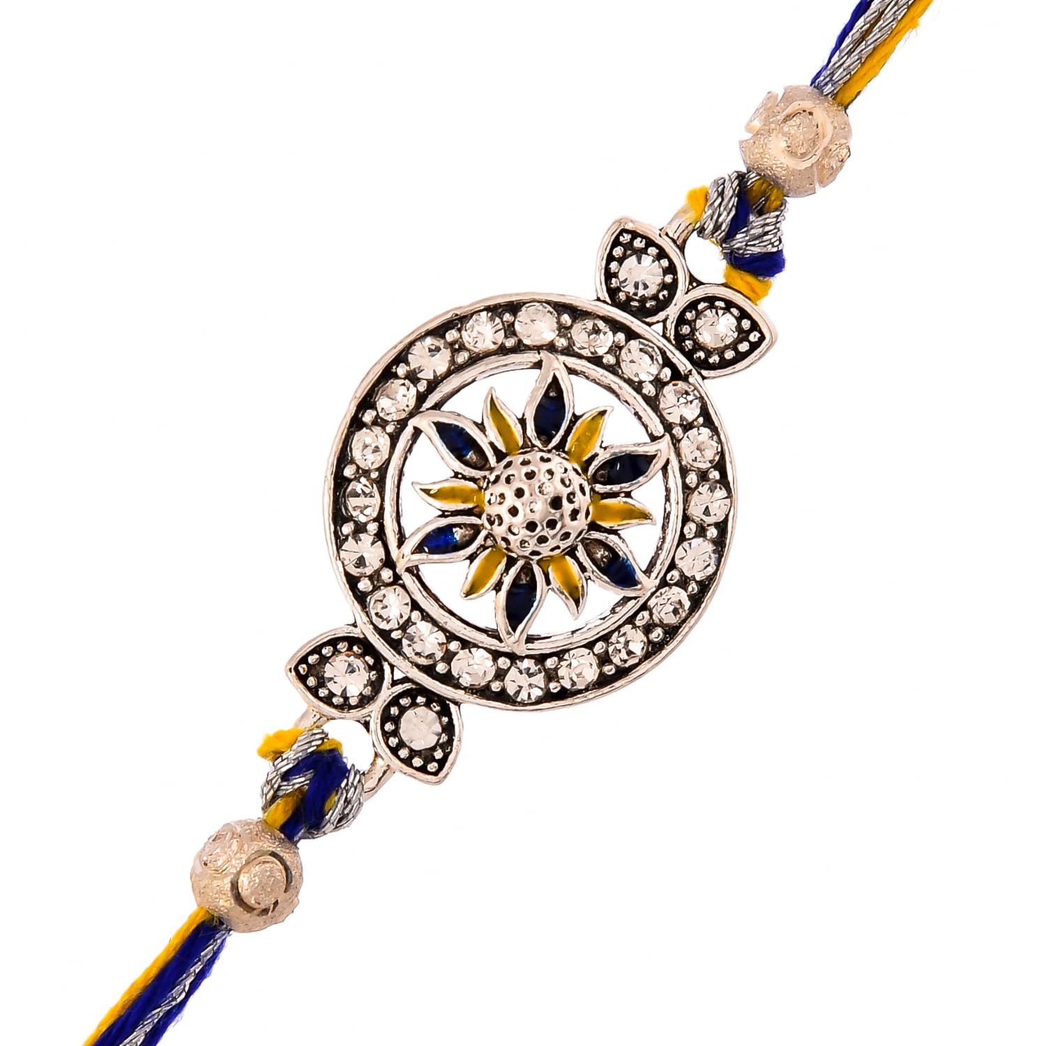 VOYLLA Blue Green And Silver Enamelled Thread Rakhi|Rakhi For Brother|Pack Of 1|Rakhi Special| (B0D5LMP3LZ) Amazon Price History, Amazon Price Tracker