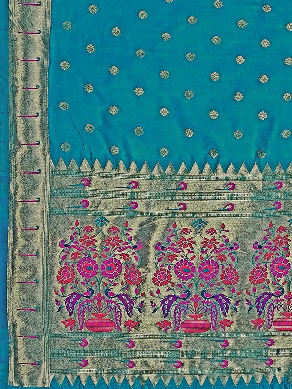Image of DEVANGI Women's Woven Banarasi Silk Dupatta /Chunni For Women, Floral Print 1 Meter Wide and 2.3 Meter Length Printed Designer Dupatta /Chunni For Girls