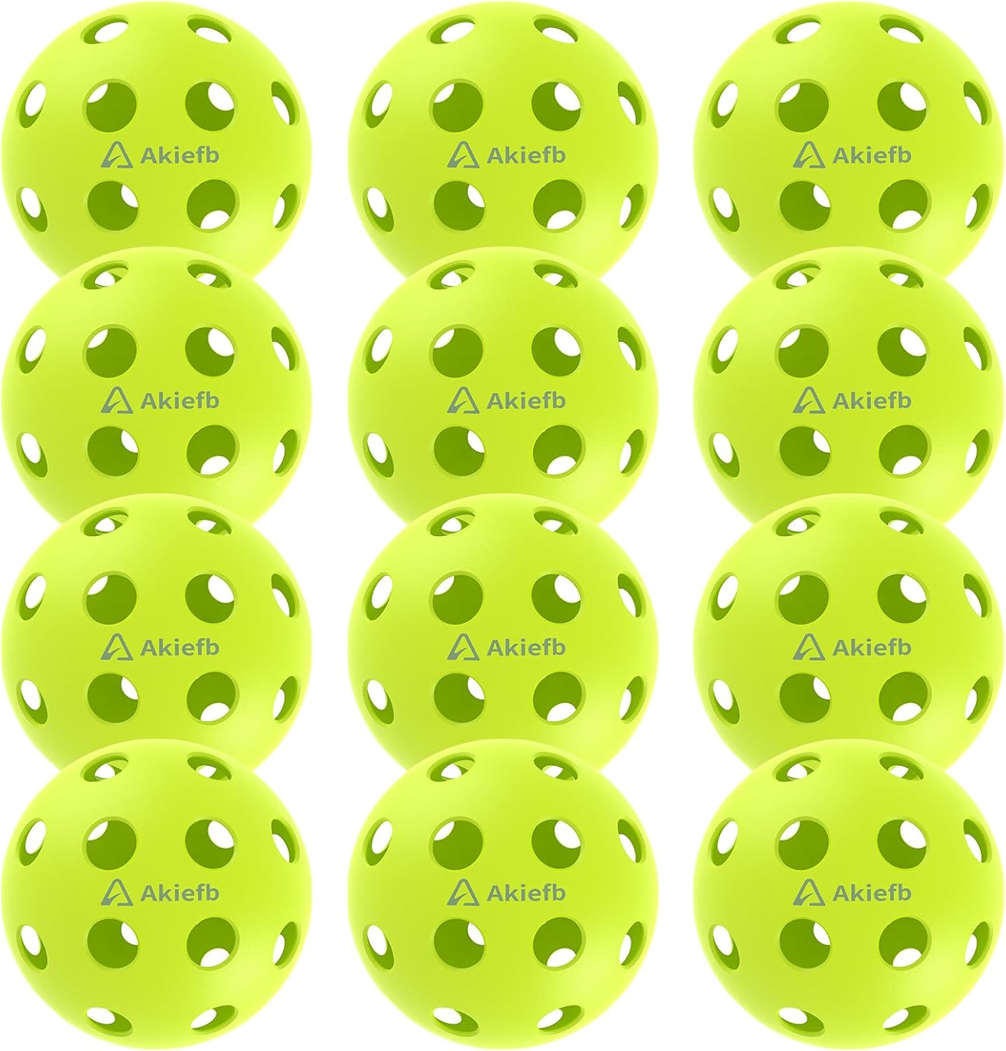 PickleballPaddles 40-Hole Pickleball Balls (6/12/24/48 Pack) - High Bounce, Wind-Resistant, Durable Indoor/Outdoor for Practice & Competition
