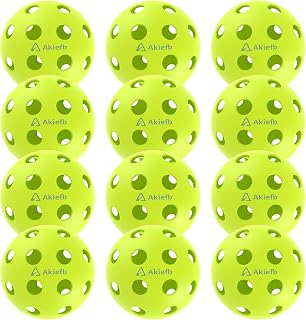 PickleballPaddles 40-Hole Pickleball Balls (6/12/24/48 Pack) - High Bounce, Wind-Resistant, Durable Indoor/Outdoor for Practice & Competition