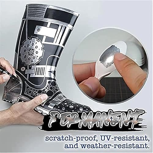 Miniatura 3 de Marcador de cromo líquido, bolígrafo de pintura reflectante para espejo de bricolaje, marcador cromado líquido para cualquier superficie, metal