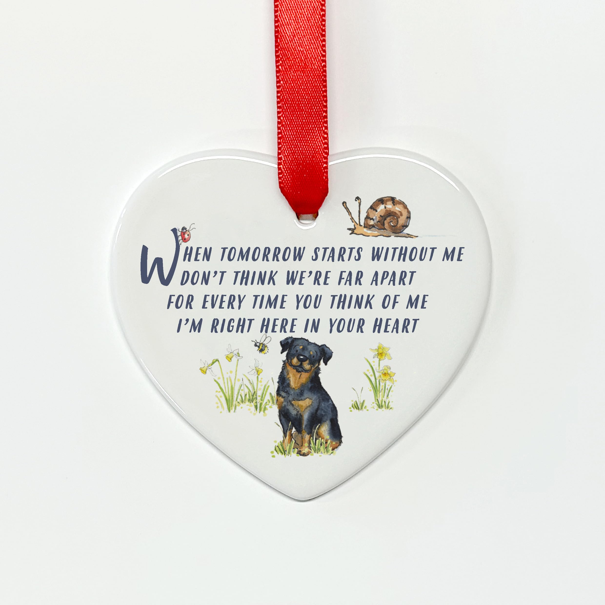 Image Industry Rottweiler Memorial Ceramic Heart Keepsake Gift
