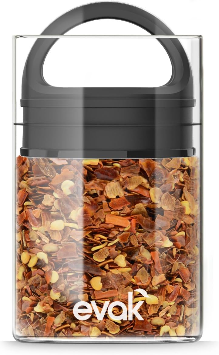 Prepara EVAK Glass Food Storage Container with Soft Touch Black Handle, Large Mini Black 3009