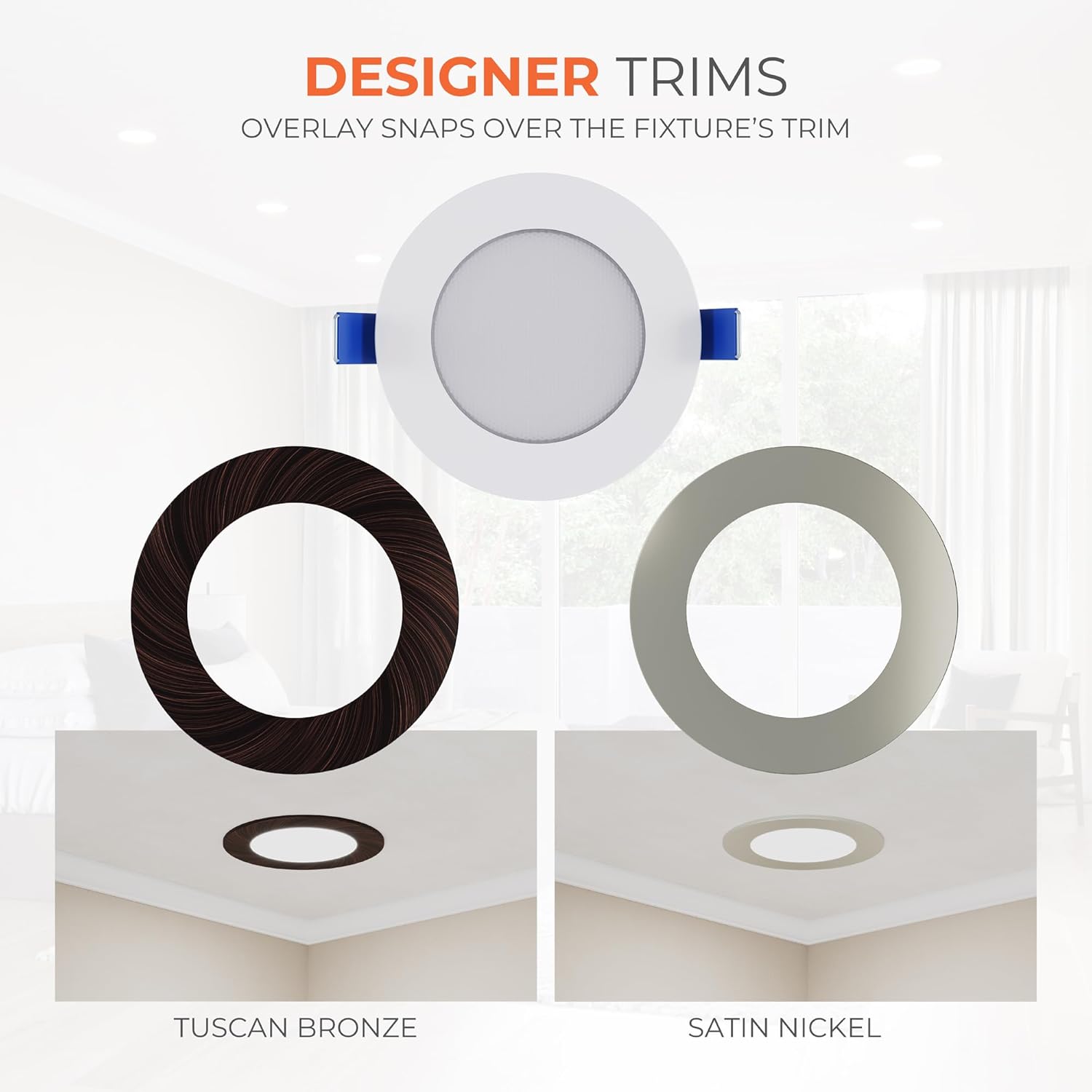 HALO HLB 4 inch LED Recessed Ceiling Light Canless Dimmable with Selectable Lumens and Selectable Color 27/30/35/40/5000K Wet Location Airtight Ultra Slim Indoor Outdoor with 2 Trims HLB4LSFS5-2TR
