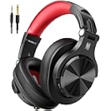 A70 Bluetooth Over Ear Headphones, Wireless Headphones w/ 72H Playtime, Hi-Res, 3.5mm/6.35mm Wired Audio Jack for Studio Monitor & Mixing DJ Guitar AMP, Computer Laptop PC Tablet - Red
