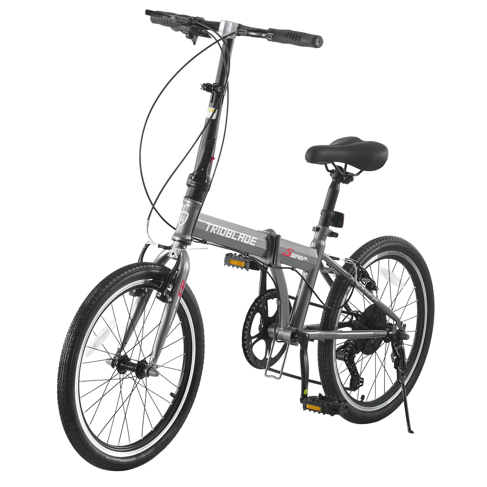 TRIOBLADE 20 Inch Folding Bike for Adult 7-Speed Shimano Drivetrain Folding Bicycle Lightweight Sturdy Frame Disc Brake Foldable Bikes for Women Men