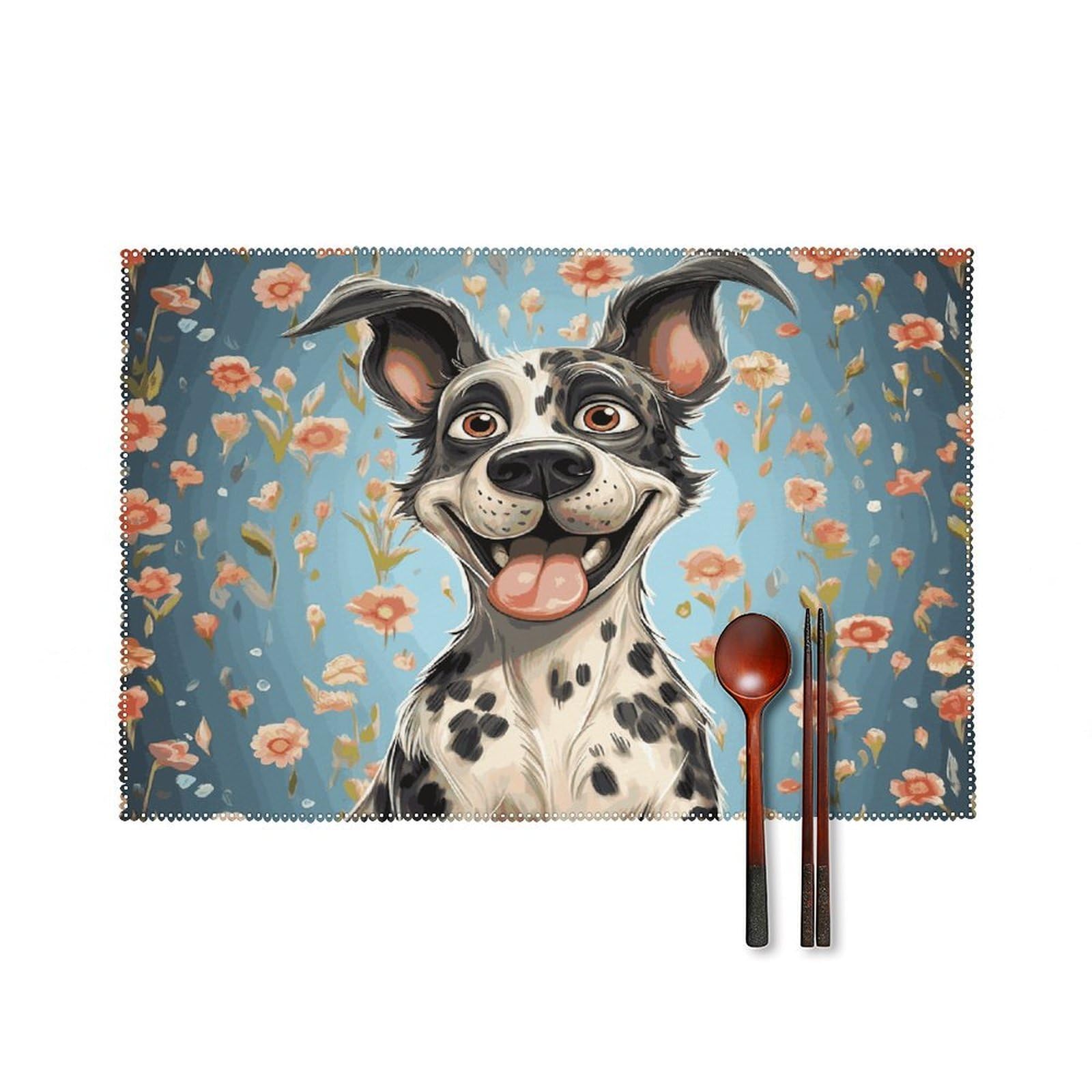 Fekiloot Style Fun Dogs Placemats Set Of 6,Table Mat