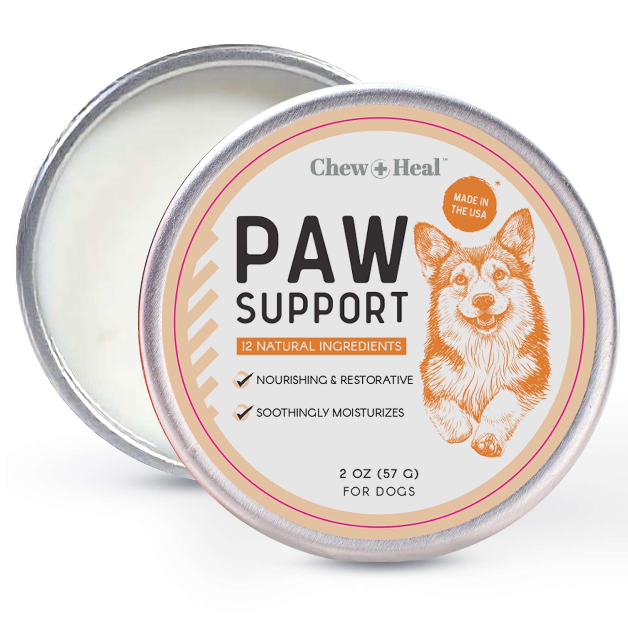 Dog Paw Balm - Soothing Paw Protector with Shea Butter, Coconut Oil, Jojoba Oil, and Vitamin E - Nourishing Balm for Cracked Paws - Safe for All