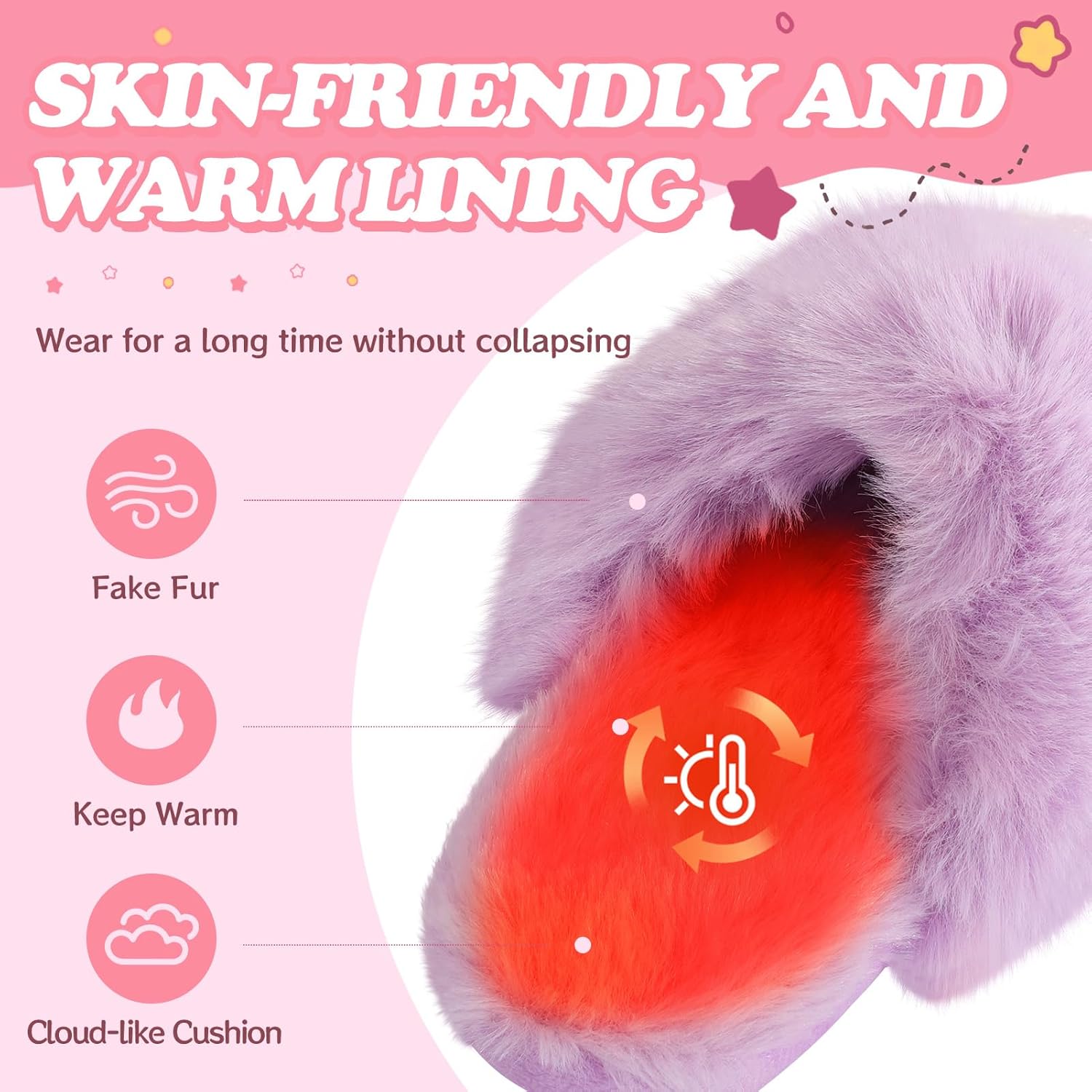 Girls Plush House Slippers Fluffy Multicolor Mermaid Slippers, Cute Faux Fur Slip-on Shoes Memory Foam House Slipper - Image 4