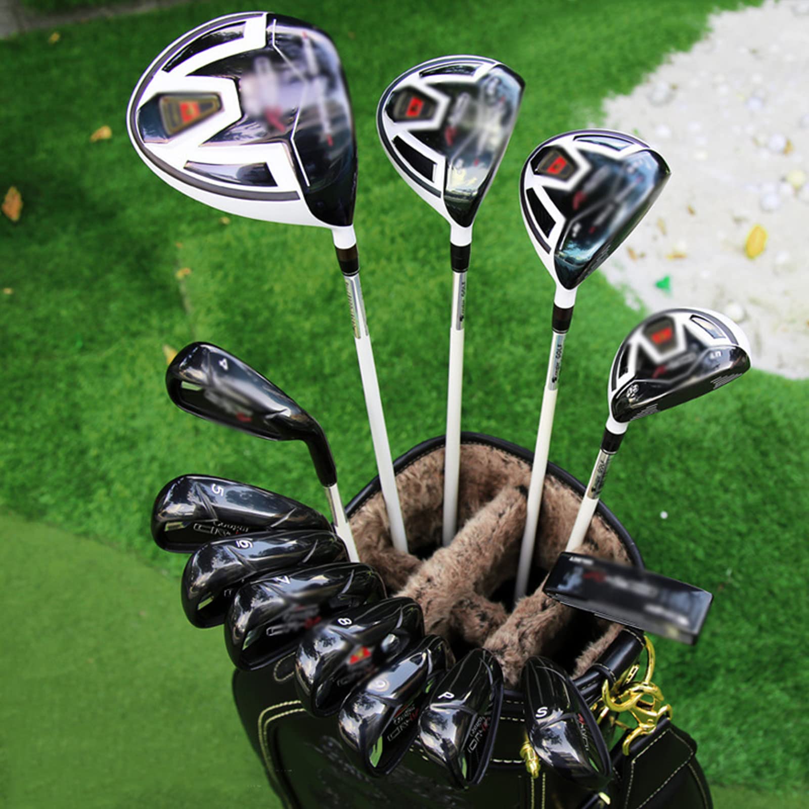 Juego completo de palos de golf para principiantes, juego completo de golf para hombre, bolsa de pelotas estándar, palos de golf para diestros, varilla de carbono, paquete de 12 con bolsa para carri