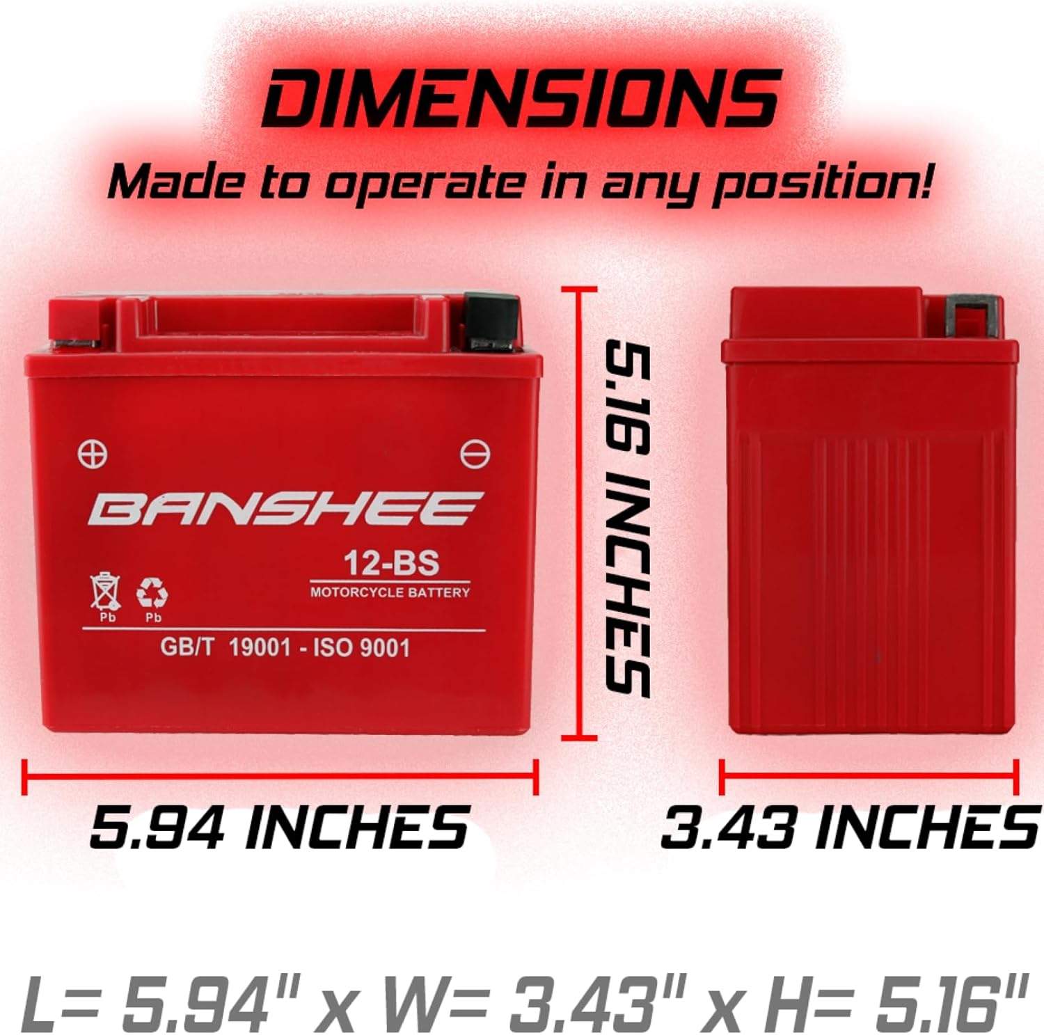 Banshee 12-BS Motorsports Battery Compatible with Piaggio BV 350