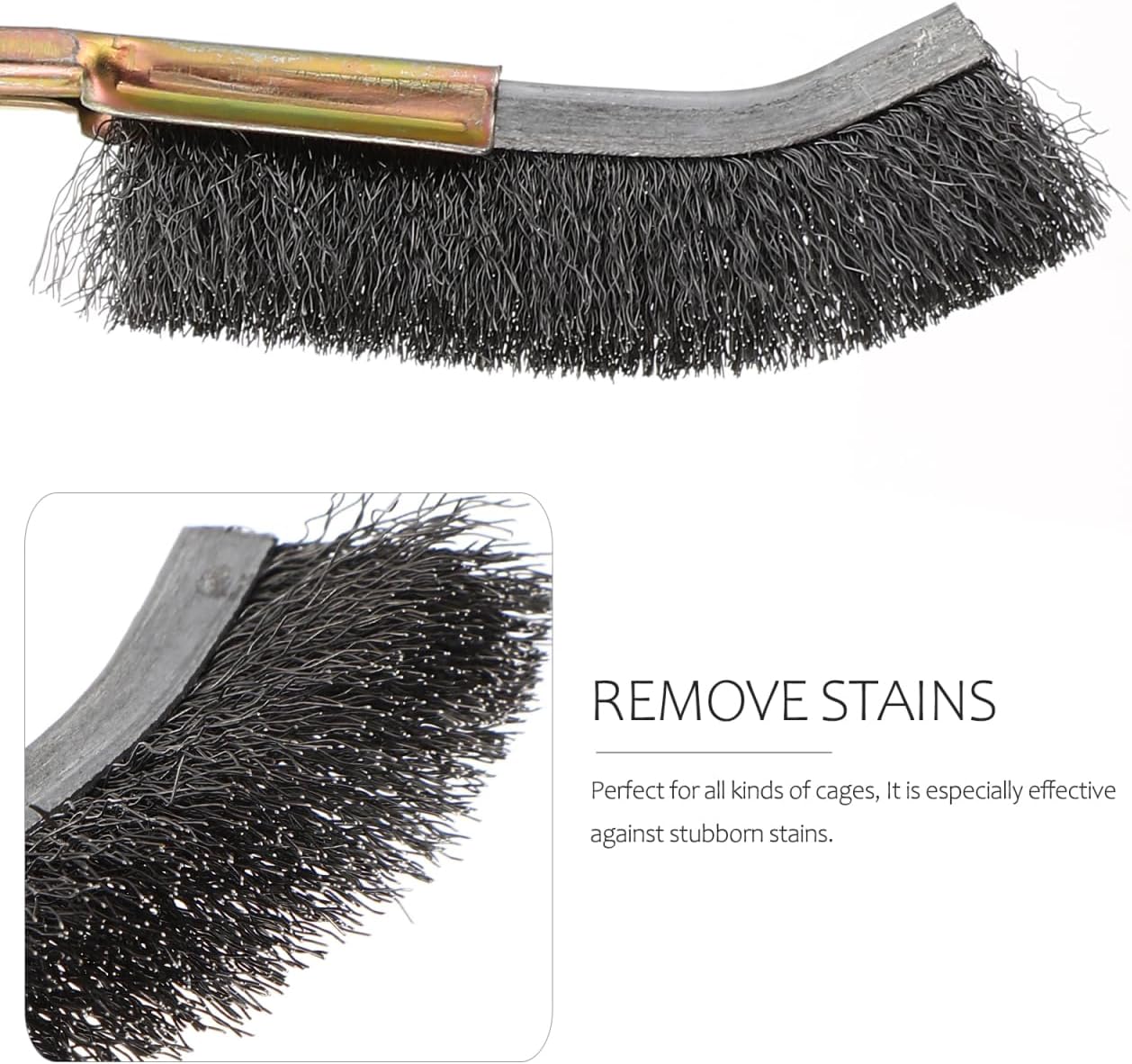 Angoily Bird Cage Cleaning Brush Long Handle Wire Bristle Brush Bird Cage Scrubber for Pet Supplies Accessories Narrow Design for Daily Cleaning 2 Pack image 3