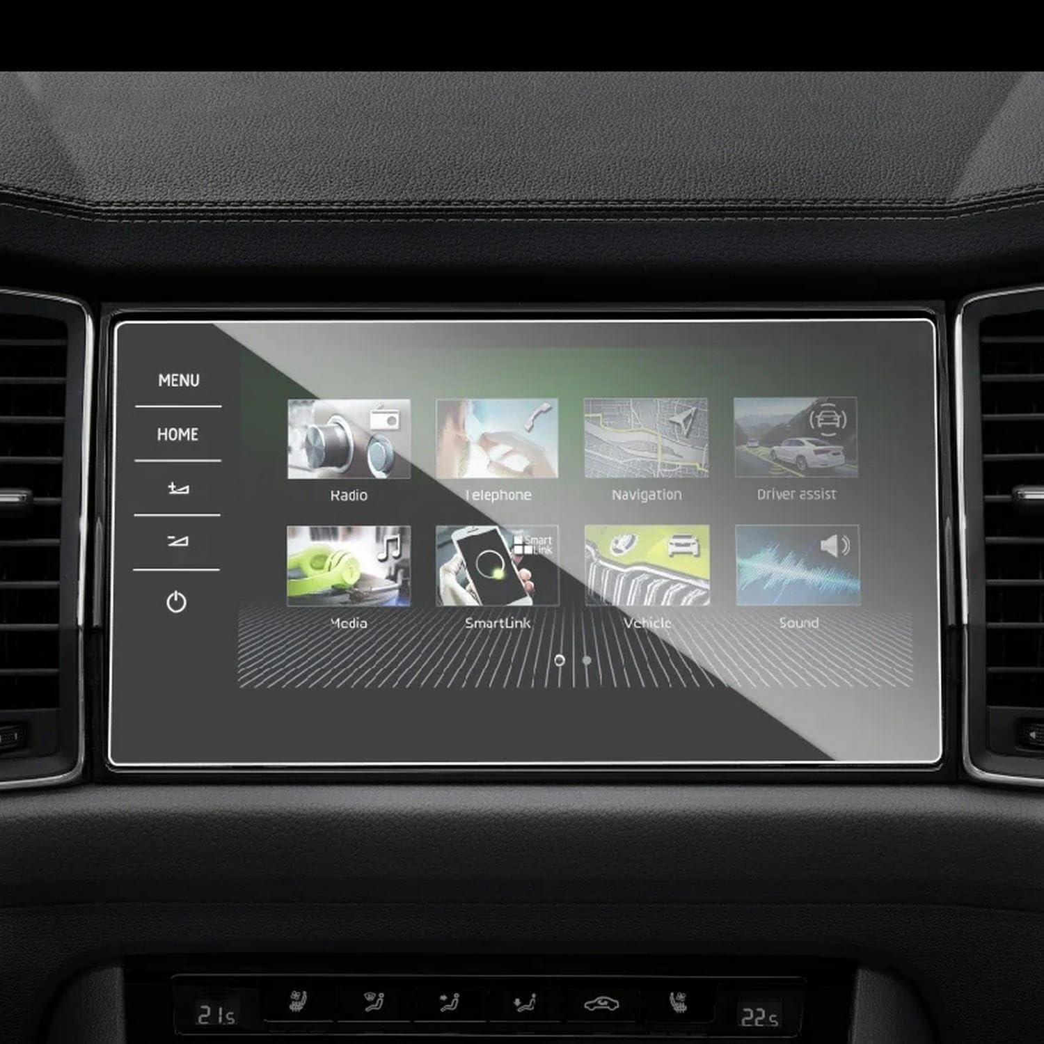 Film TPU transparent Skoda Kodiaq GT 2019-2023 ecran radio sans rayures
