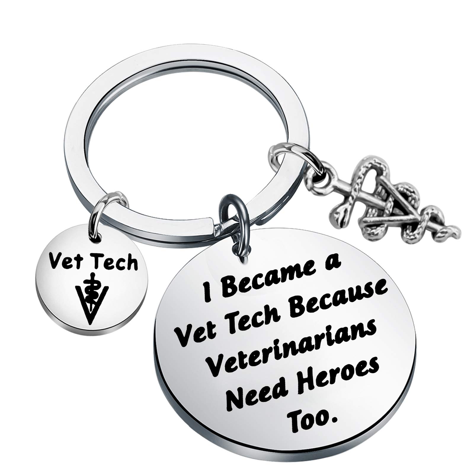 TGBJE Vet Tech Keychain I Became A Vet Tech Because Veterinarians Need Heroes Too Appreciation Gift for National Veterinary Technician Vet Tech Inspirational Gift
