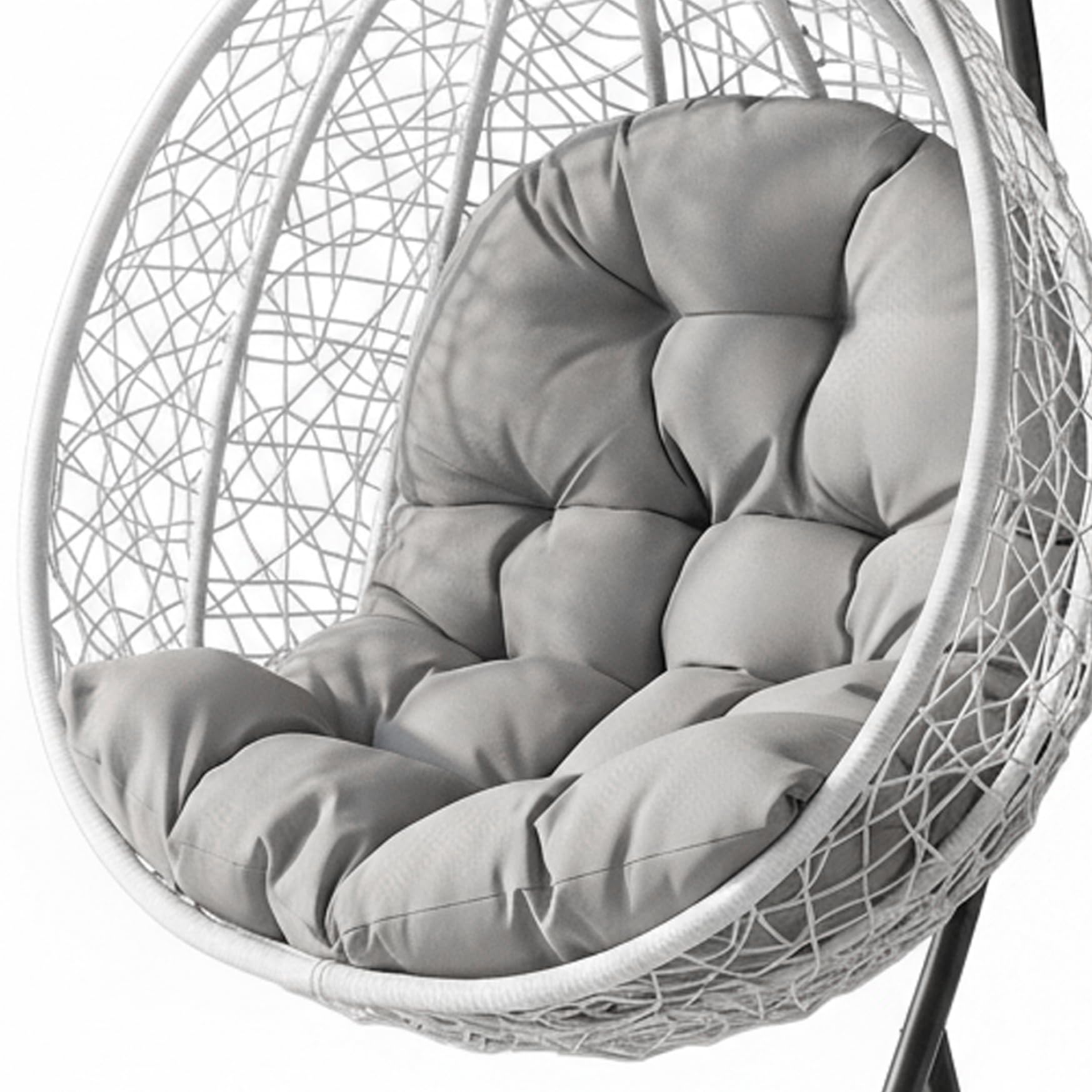 Coussin de remplacement épais pour fauteuil suspendu gris déperlant