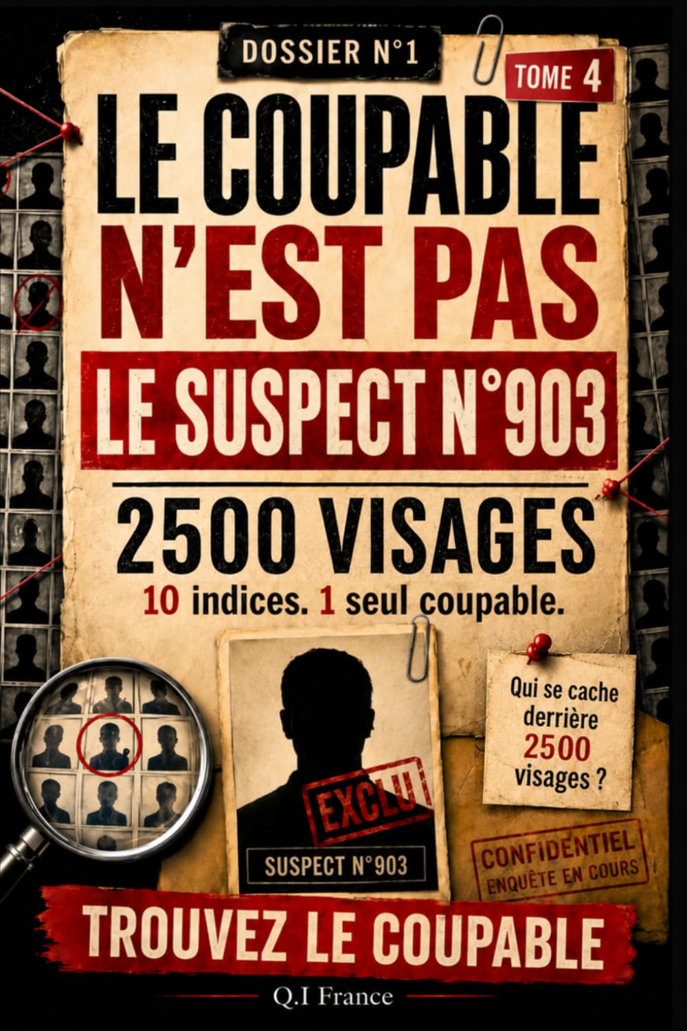 LE COUPABLE N’EST PAS LE SUSPECT N°903: 10 indices, 1 seul coupable – Livre-jeu d’enquête criminelle visuelle pour adultes avec suspects, observation, logique et déduction (Les 2500 visages)