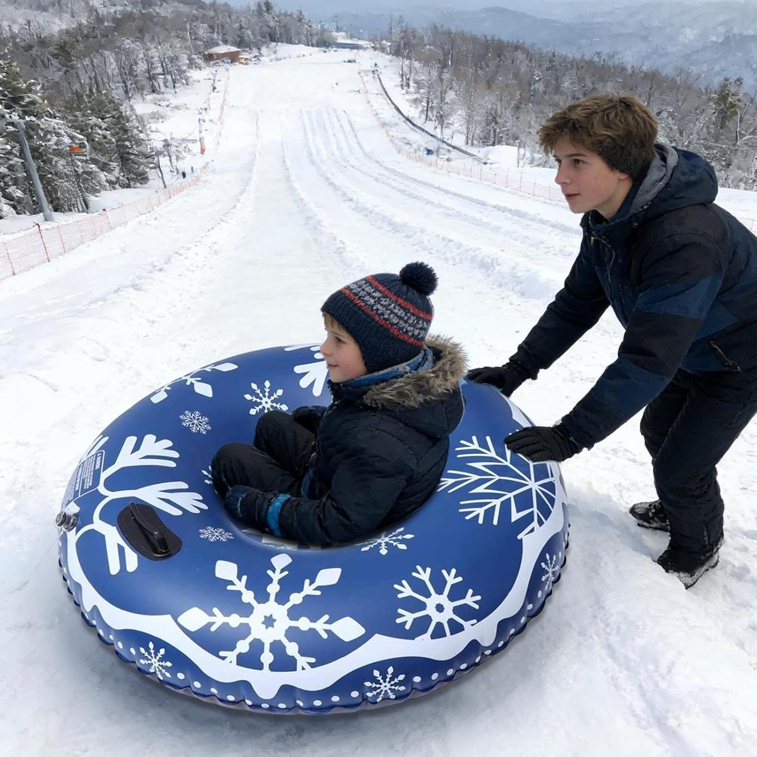Genérico Inflatable Slide, Inflatable Snow Hoop for Reinforced Sledge – for Outdoor Winter Swimming Pool Beach Meetings Sports