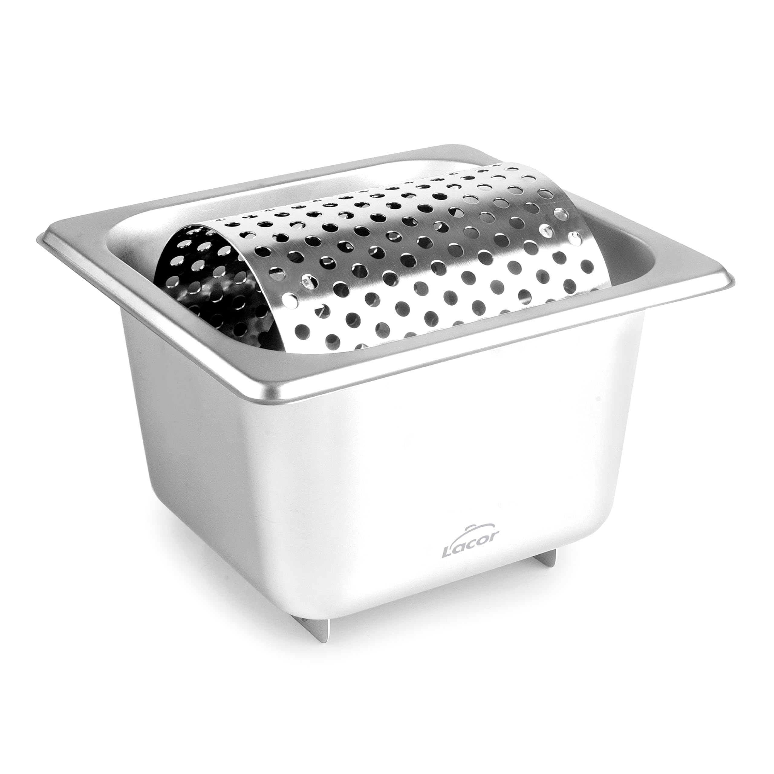 Lacor - 66001 - Rullo per Burro, Acciaio Inox, Secchio GN 1/6 da 1,6 Litri, Ruota Rimovibile, Design Ergonomico, Ideale da Spalmare su Pane o Hamburger