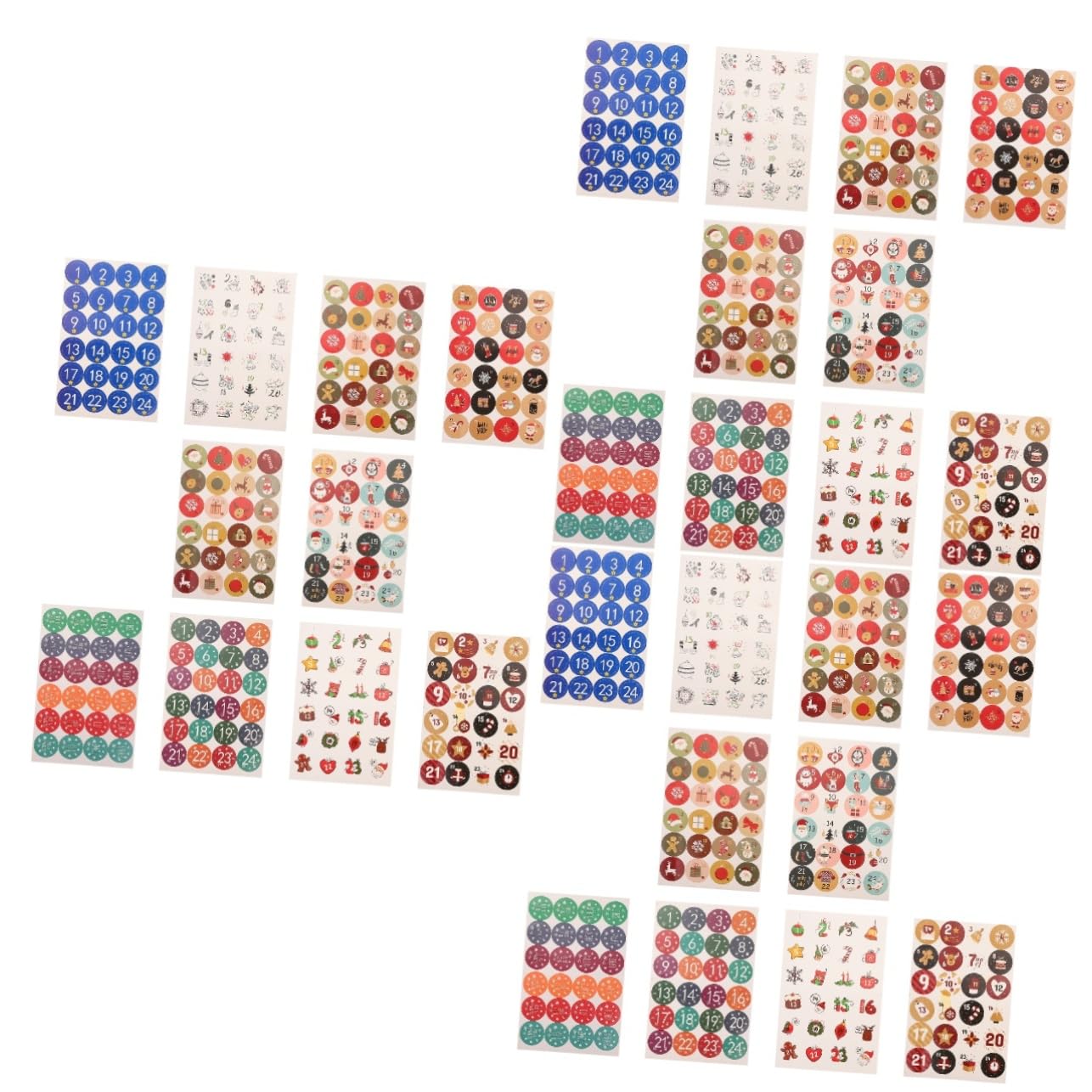 PRETYZOOM 3 Set Calendario Dellavvento Adesivi Natalizi Etichette Per Le Feste Adesivi Decorativi Facili Da Applicare Numeri Adesivi Forte Temi Festivi Unici 10 Fogli*3
