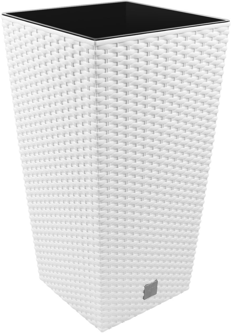 Rato Square Prosper Plast DRTS325-S449 32.5 x 32.5 x 61 cm Flowerpot - White (6-Piece)