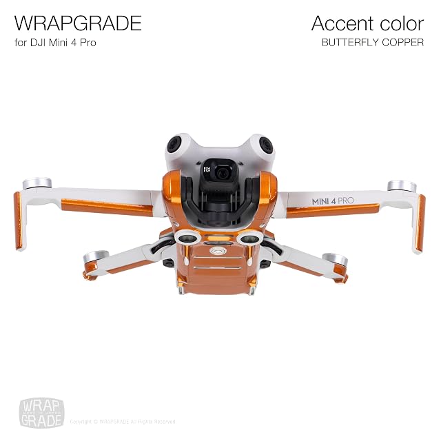 Foto 4 de 6 de Wrapgrade Skin Compatible con DJI Mini 4 Pro - Accent Color (Butterfly Copper)